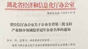 华体会官方网页版-华体会（中国）
被认定为“湖北省支柱产业细分领域隐形冠军示范企业”